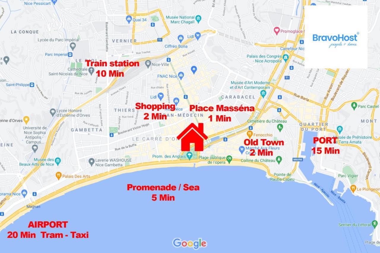 尼斯Gioffredo Massena 4 Pers Ac Wi-Fi公寓 外观 照片